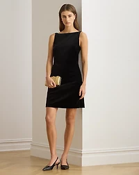 Beaded-Trim Velvet Cocktail Dress