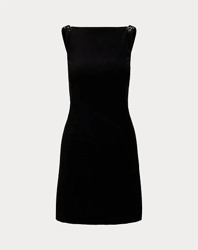 Beaded-Trim Velvet Cocktail Dress