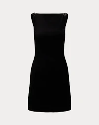 Beaded-Trim Velvet Cocktail Dress
