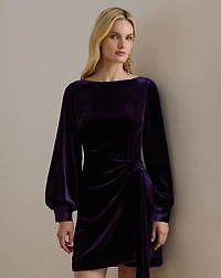 Tie-Front Velvet Cocktail Dress