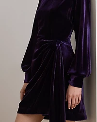Tie-Front Velvet Cocktail Dress