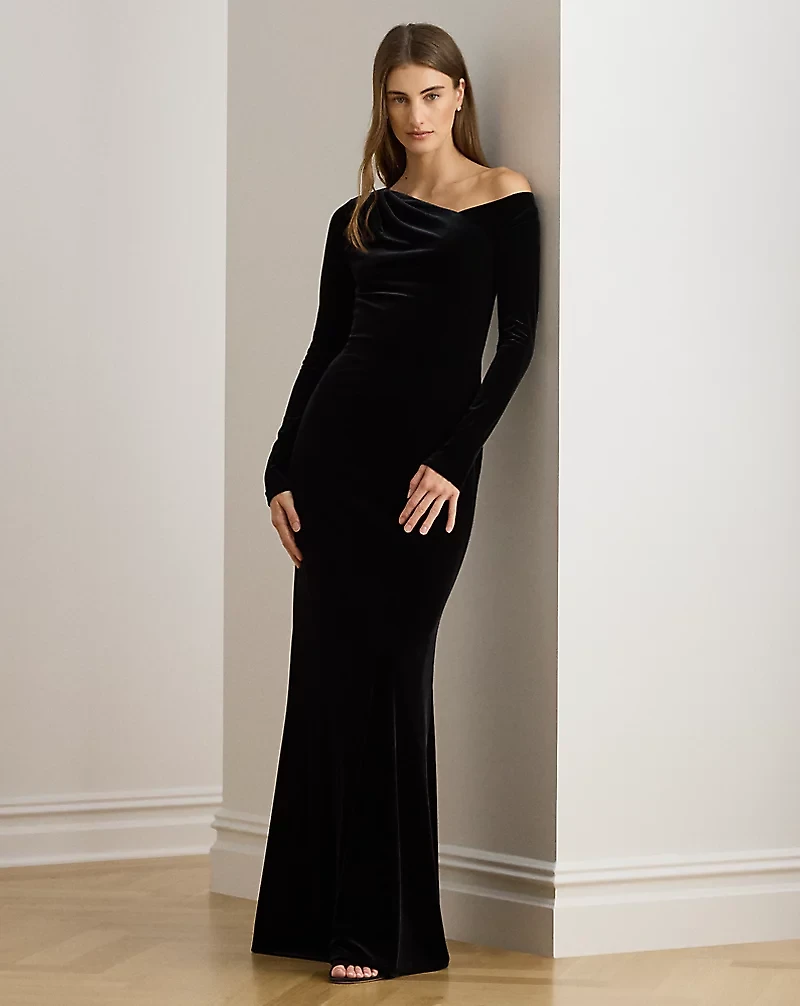 Velvet Asymmetrical Gown
