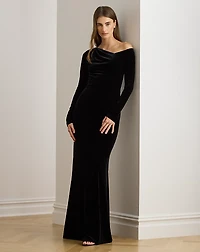 Velvet Asymmetrical Gown