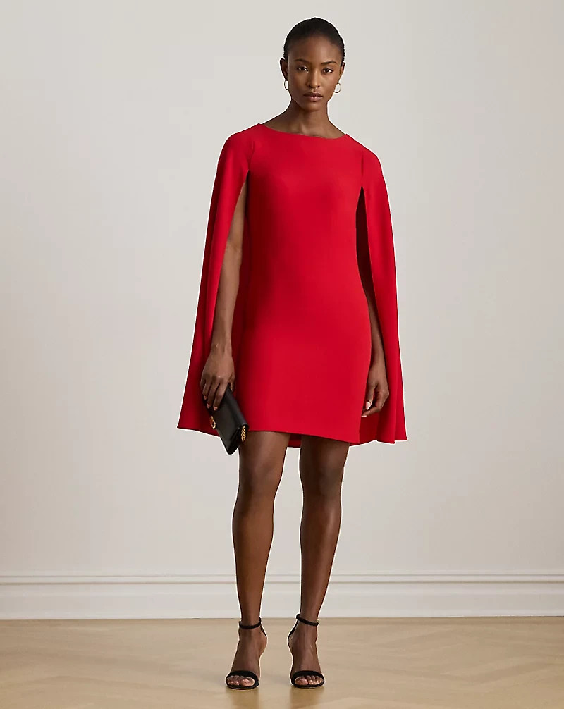 Cape Georgette Cocktail Dress