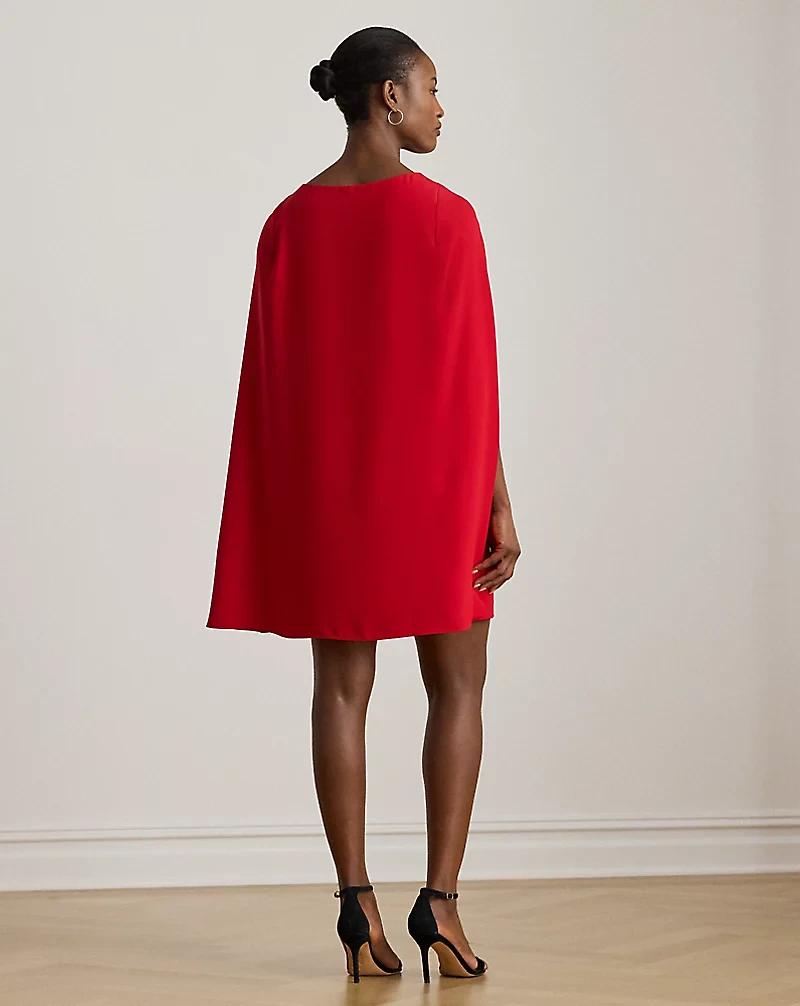 Cape Georgette Cocktail Dress