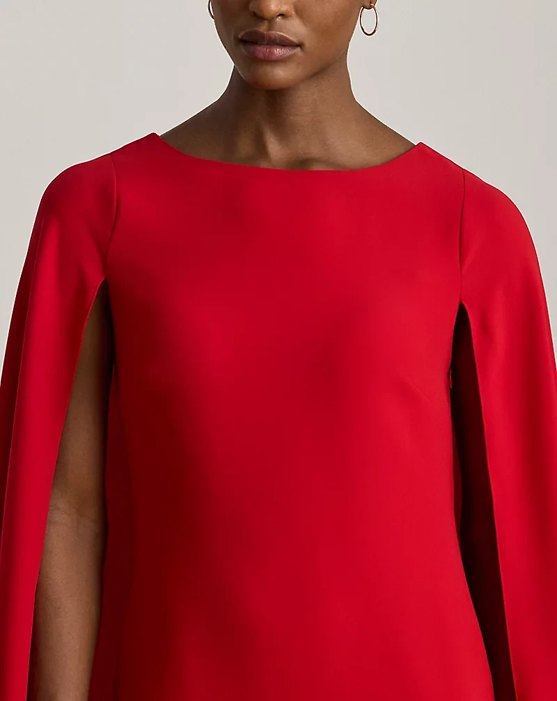Cape Georgette Cocktail Dress