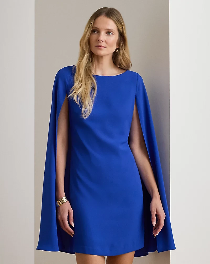 Cape Georgette Cocktail Dress