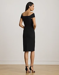 Twist-Front Crepe Cocktail Dress