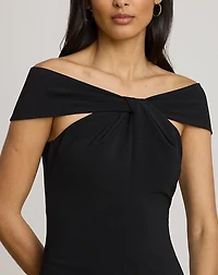 Twist-Front Crepe Cocktail Dress