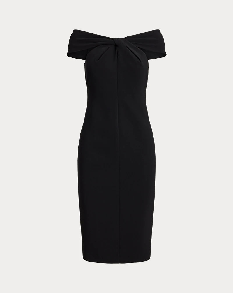 Twist-Front Crepe Cocktail Dress