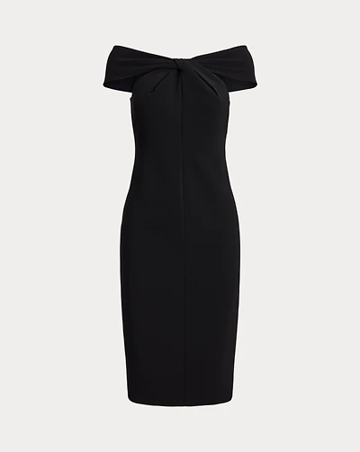 Twist-Front Crepe Cocktail Dress