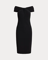 Twist-Front Crepe Cocktail Dress