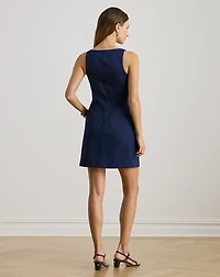 Button-Trim Faille Cocktail Dress