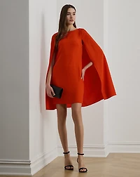 Cape Georgette Cocktail Dress