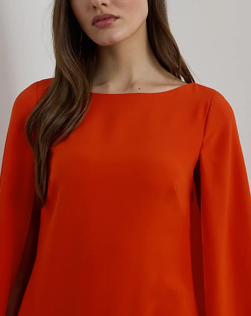 Cape Georgette Cocktail Dress