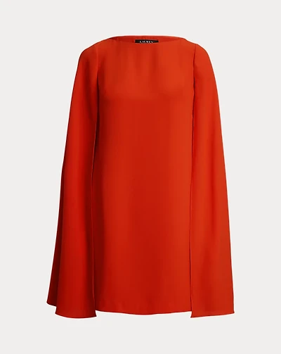 Cape Georgette Cocktail Dress