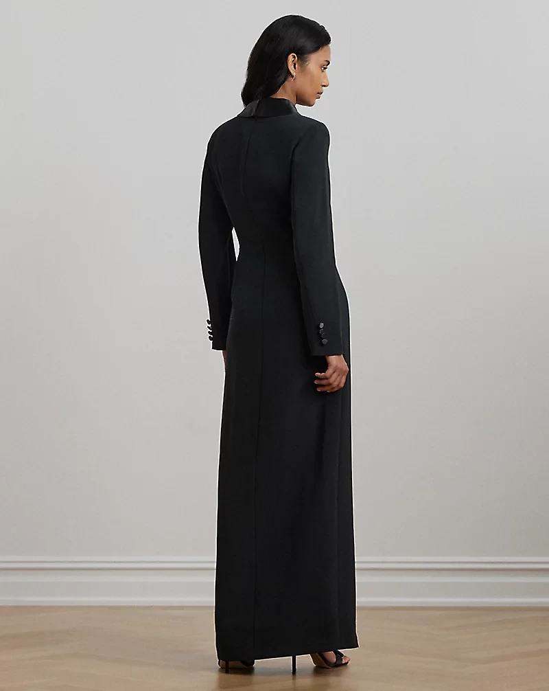 Crepe Long-Sleeve Gown