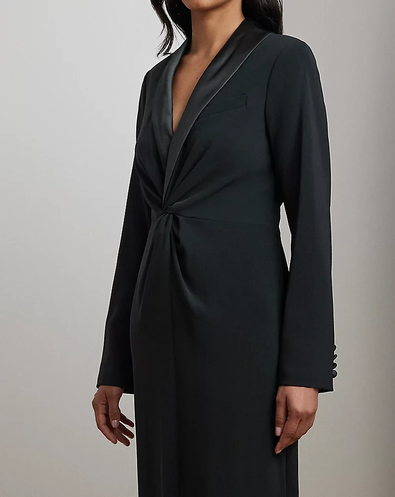 Crepe Long-Sleeve Gown
