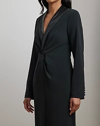 Crepe Long-Sleeve Gown