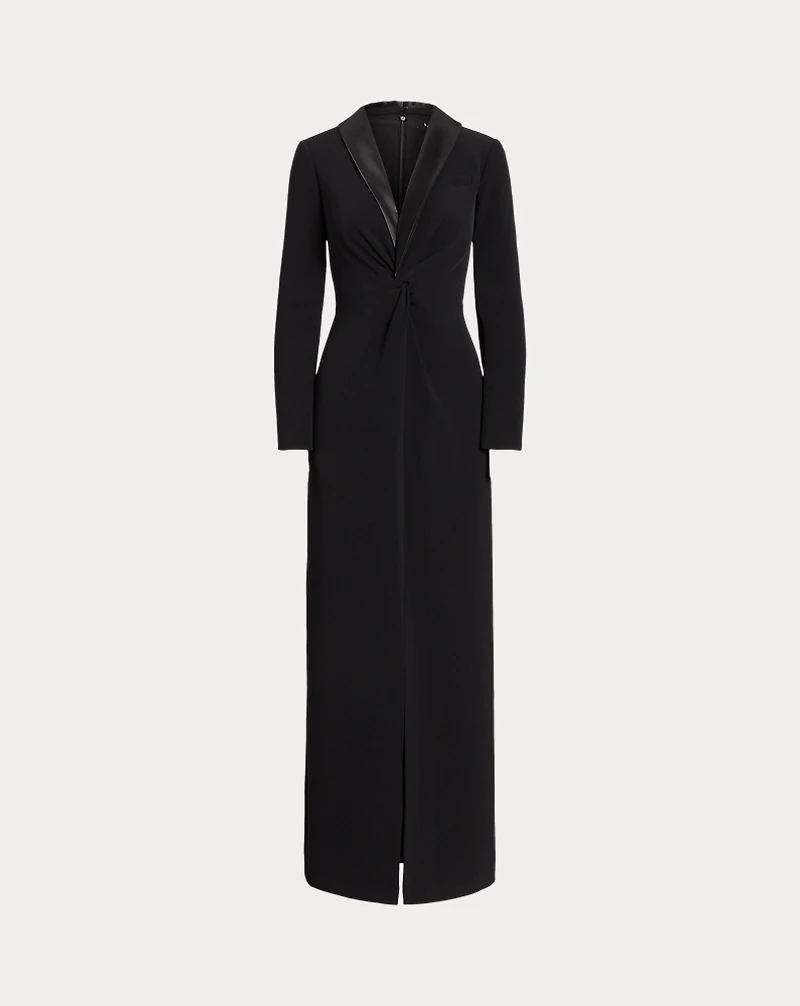 Crepe Long-Sleeve Gown