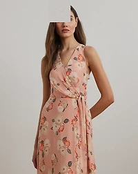 Floral Ruffle-Trim Georgette Gown