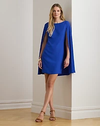 Cape Georgette Cocktail Dress