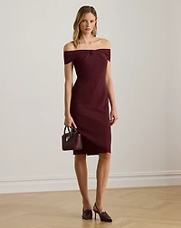 Twist-Front Crepe Cocktail Dress