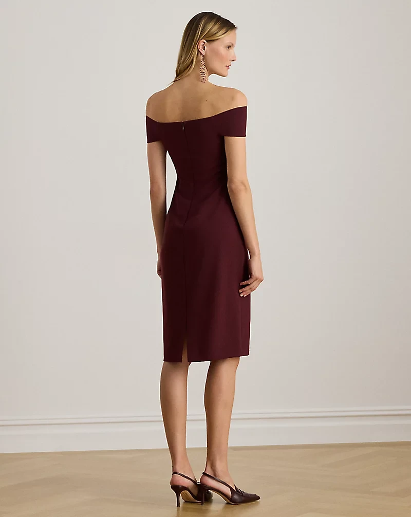 Twist-Front Crepe Cocktail Dress