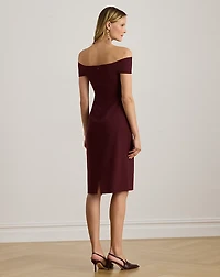 Twist-Front Crepe Cocktail Dress