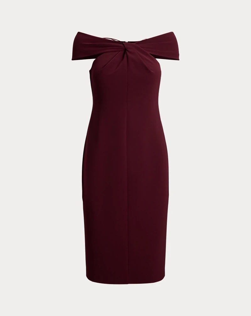 Twist-Front Crepe Cocktail Dress