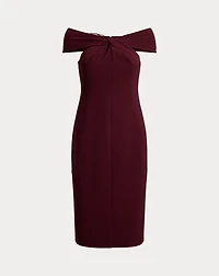 Twist-Front Crepe Cocktail Dress