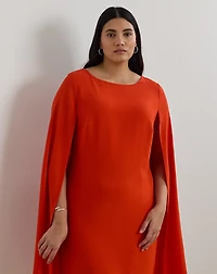 Cape Georgette Cocktail Dress