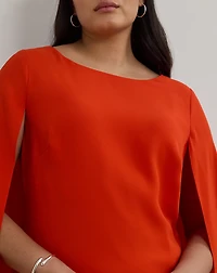 Cape Georgette Cocktail Dress