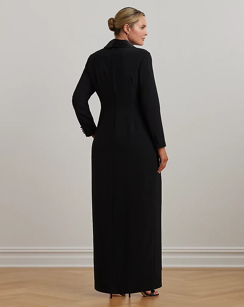 Crepe Long-Sleeve Gown