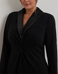 Crepe Long-Sleeve Gown