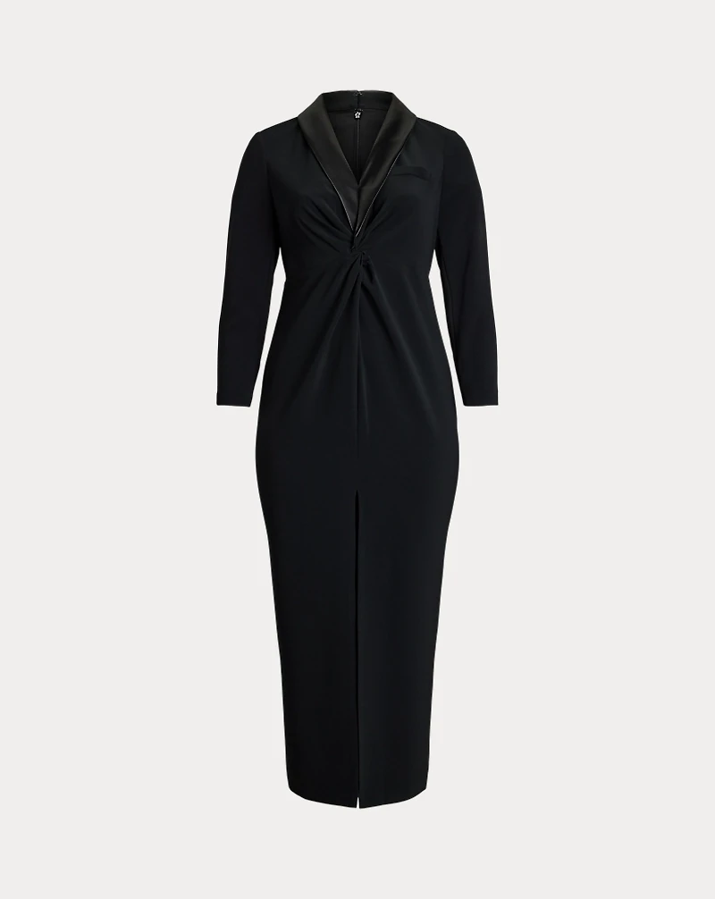 Crepe Long-Sleeve Gown
