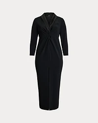 Crepe Long-Sleeve Gown