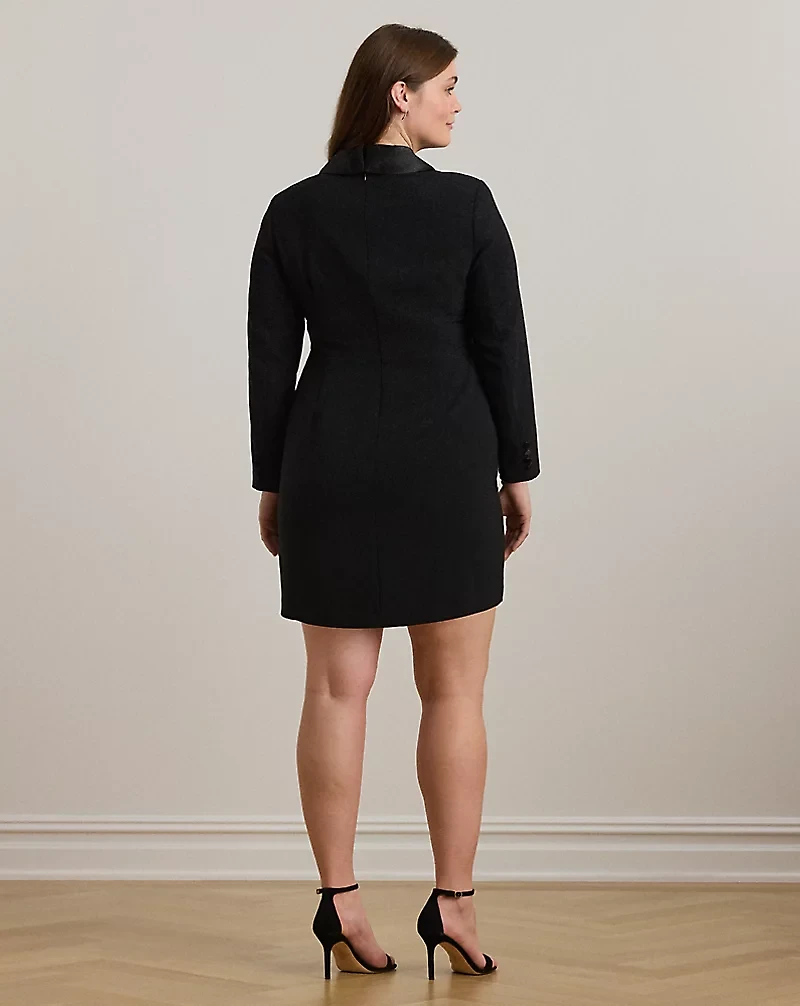 Satin-Trim Crepe Cocktail Dress