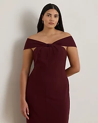 Twist-Front Crepe Cocktail Dress