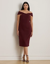Twist-Front Crepe Cocktail Dress