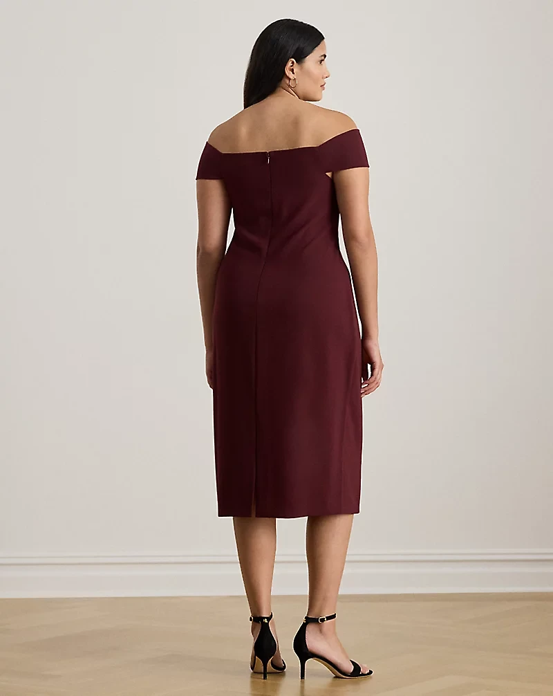 Twist-Front Crepe Cocktail Dress