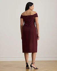 Twist-Front Crepe Cocktail Dress