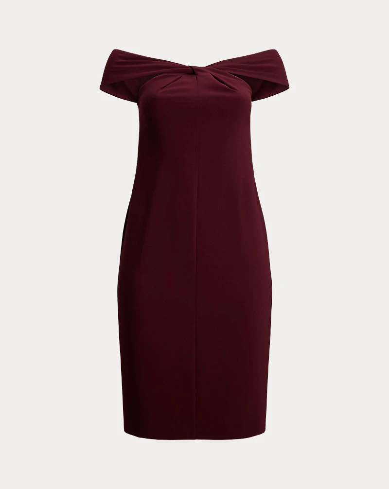 Twist-Front Crepe Cocktail Dress