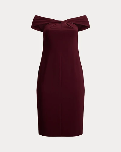Twist-Front Crepe Cocktail Dress