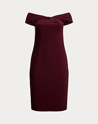 Twist-Front Crepe Cocktail Dress
