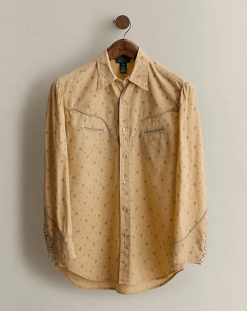 c. 1990 Floral Western Shirt - Size 8