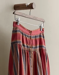 c. 1990 Striped Cotton Skirt - Size 8