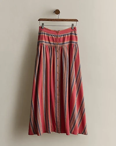 c. 1990 Striped Cotton Skirt - Size 8