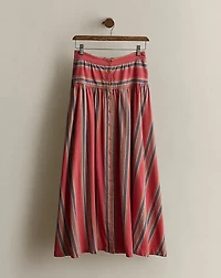 c. 1990 Striped Cotton Skirt - Size 8