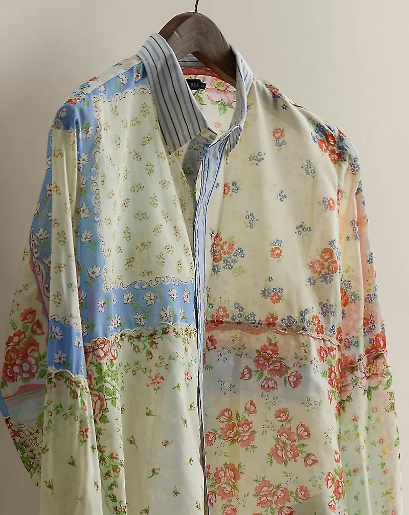c. 2008 Patchwork Cotton Shirt - Size 14